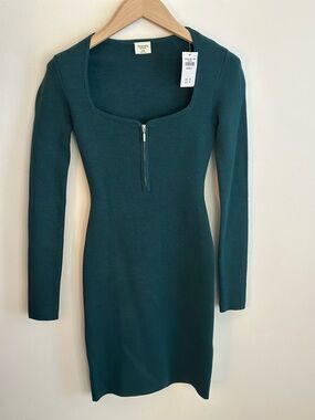 Abercrombie & Fitch Petite Bodycon Mini Dress Green XXSP (NWT)